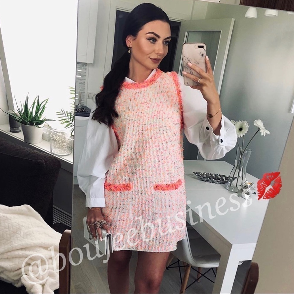 ZARA Dress with Frayed Trim